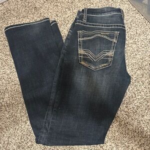 BKE Men's Dark Blue Straight Jeans